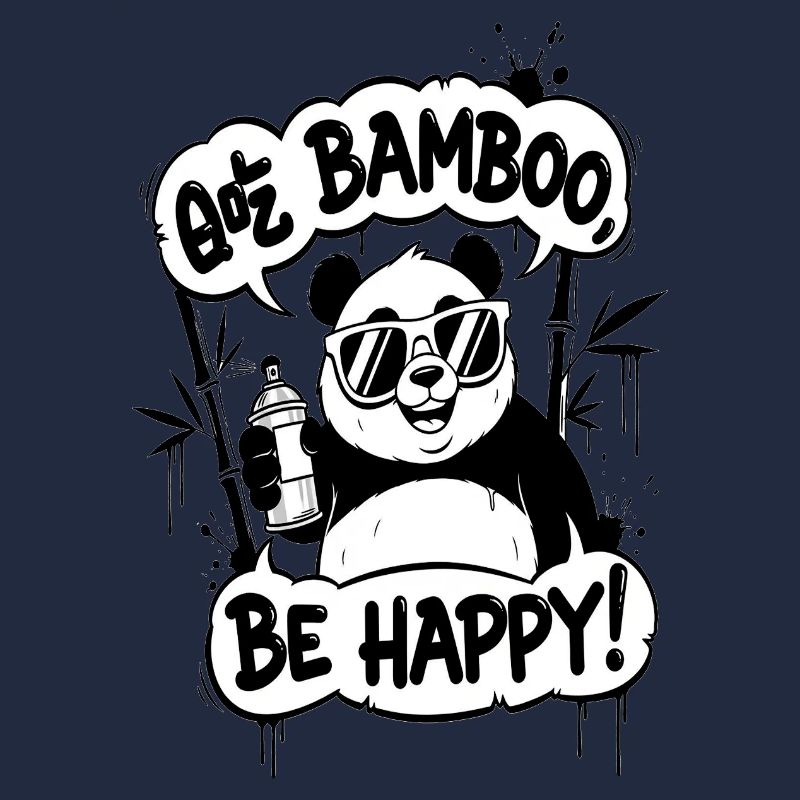 Panda Graffiti Sei glücklich