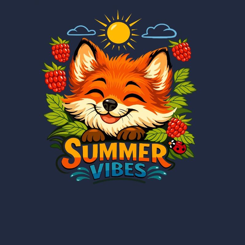 Sommerdruck mit einem Fuchs