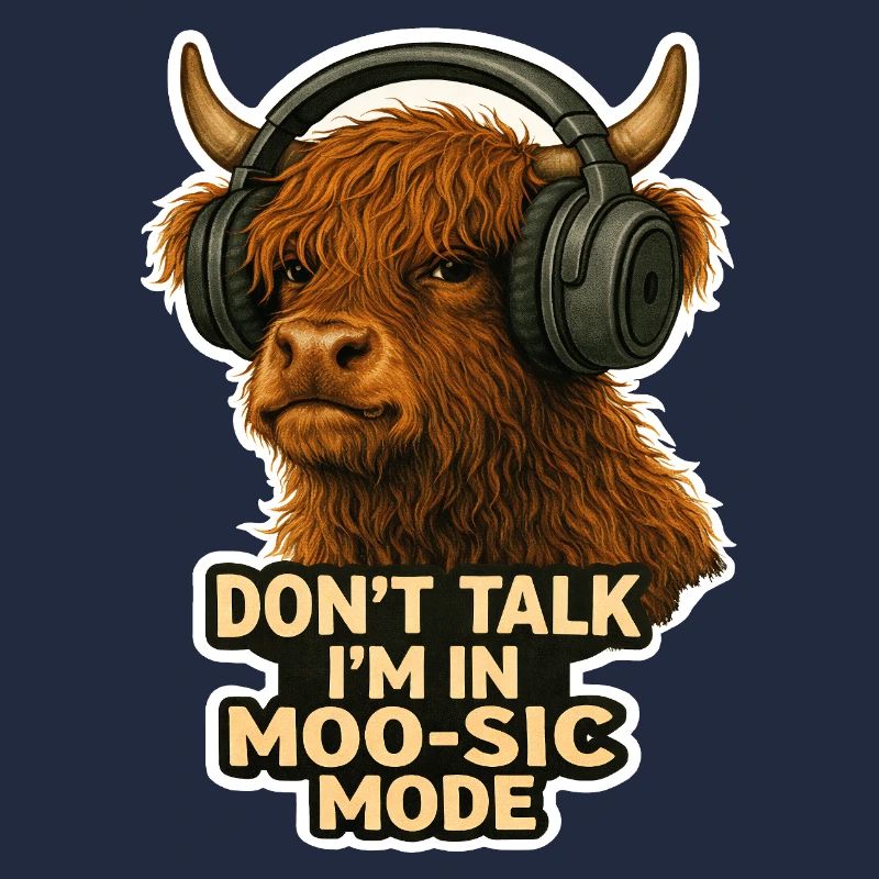 Don't Talk I'm in Moo-sic Mode – Funny Highland