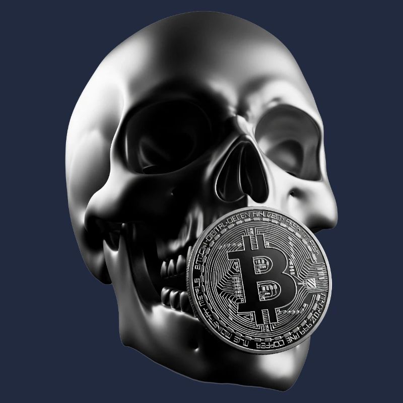 Bitcoin Skull Totenkopf Krypto Design