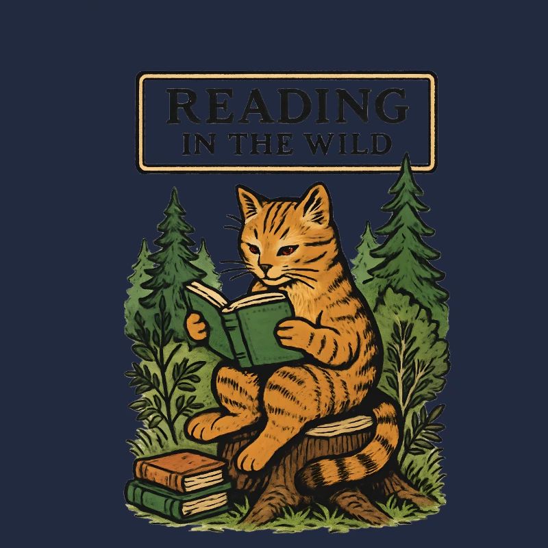Lesen im Wildwald Katze