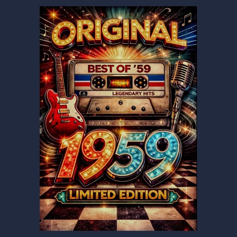 1959 Retro Rock Neon Cassette