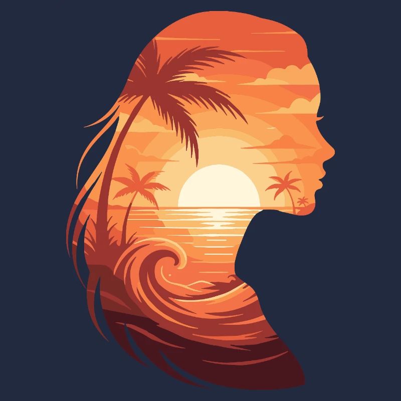 Sunset silhouette profile