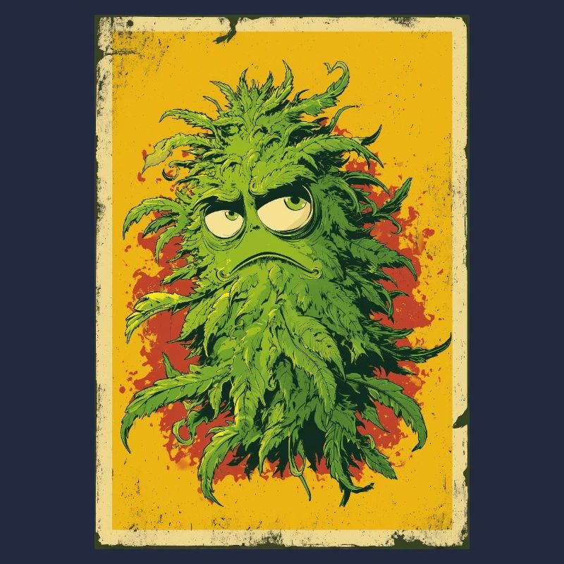 Grumpy Leaf Pop Art Cannabis