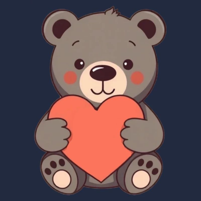Bär mit rotem Herz Geschenk Mutter Muttertag