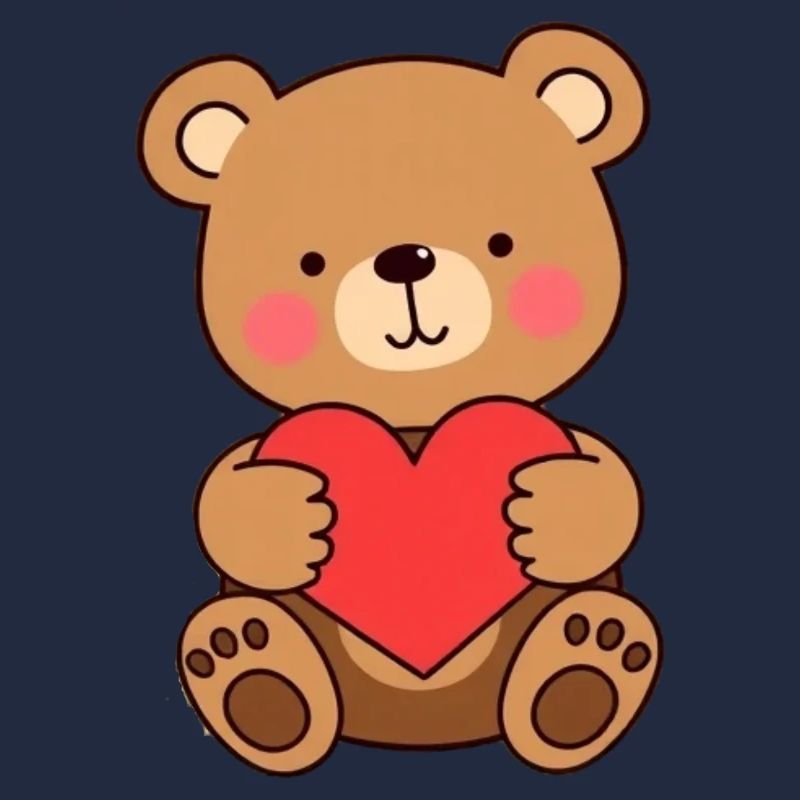 Bär mit rotem Herz Geschenk Mutter Muttertag