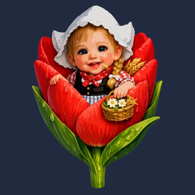 Bébé en fleur de tulipe rouge