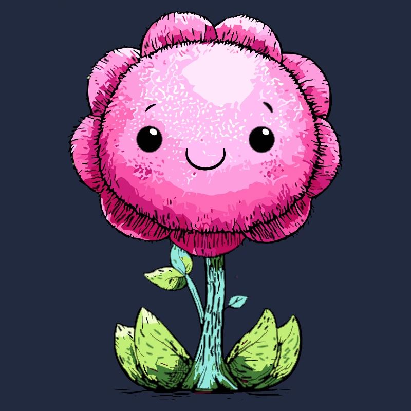 Visage de fleur rose câlin