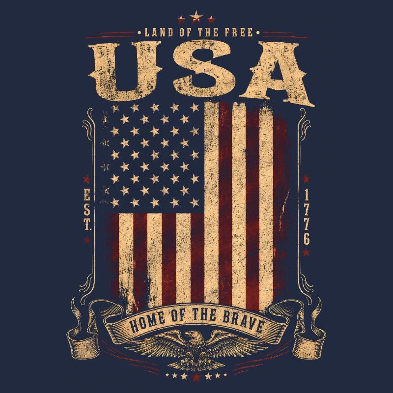 Vintage US Flags Crest