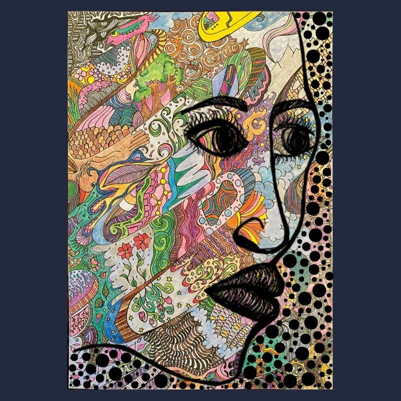 Visage abstrait en profil
