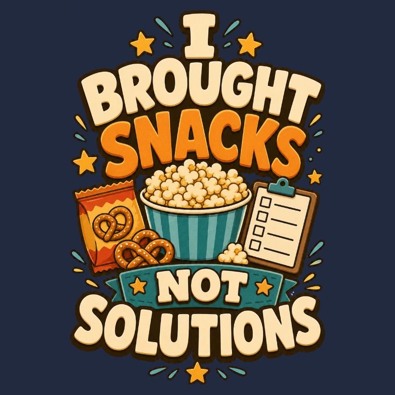 J’ai apporté des snacks, pas des solutions.
