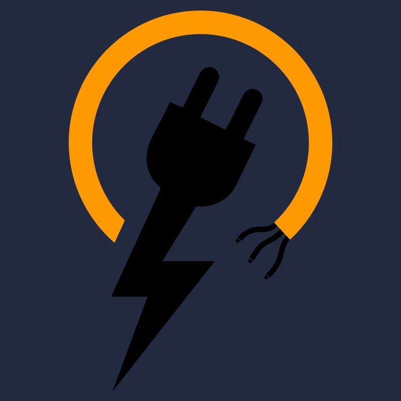 Logo d’électricien avec éclair et prise