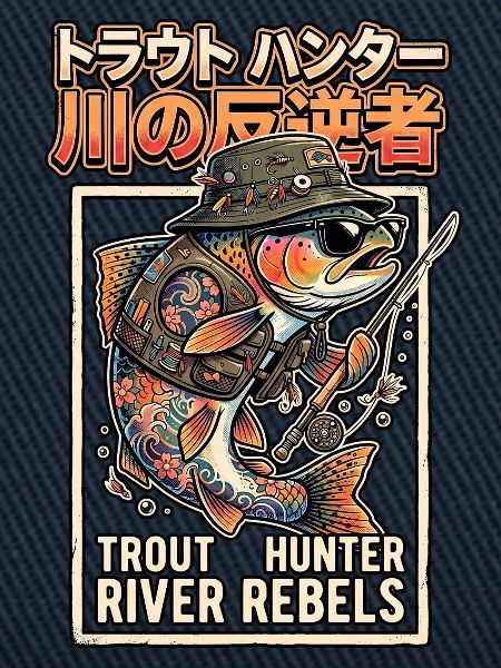 Forellen Angler Asiatisch