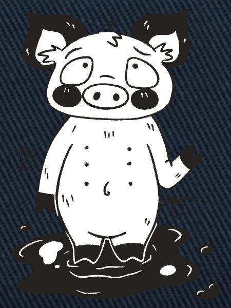 Schlamm-Pig Cartoon Wasserloch