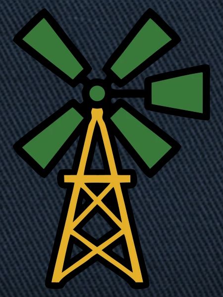 Windrad Bauernhof Grafik