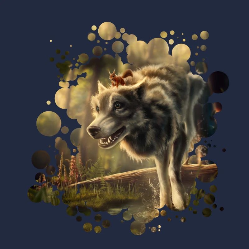 Freunde Wolf Eichhörnchen