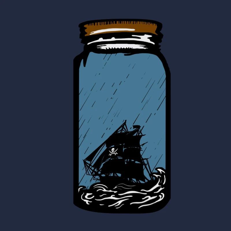 Das Piratenschiff in der Flasche