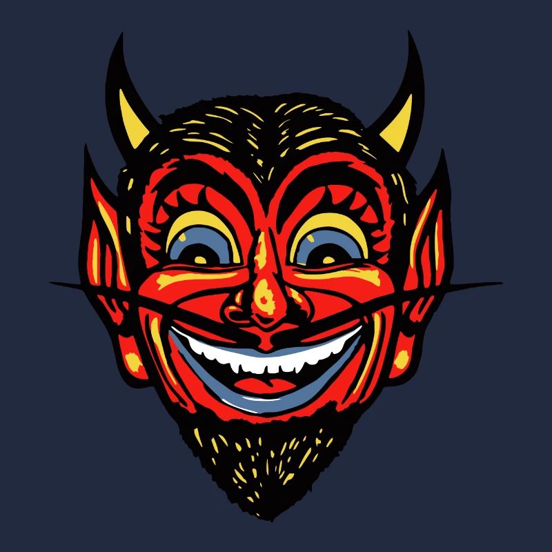 Vintage Halloween Red Devil Head