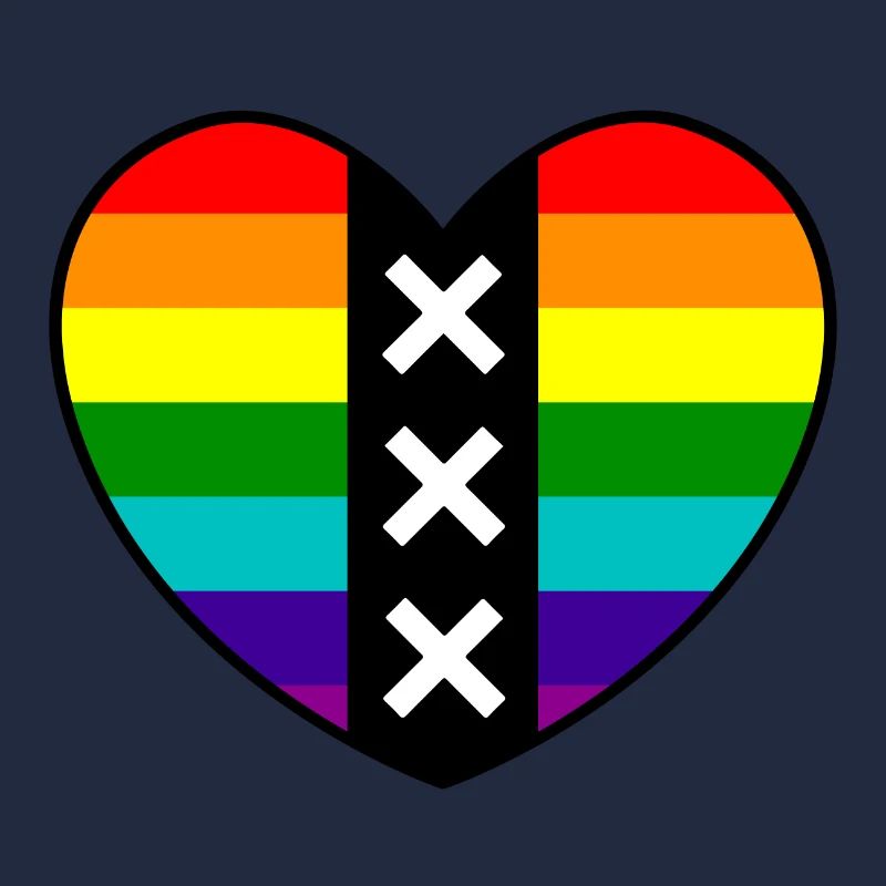 Herz Amsterdam in den Regenbogenfarben
