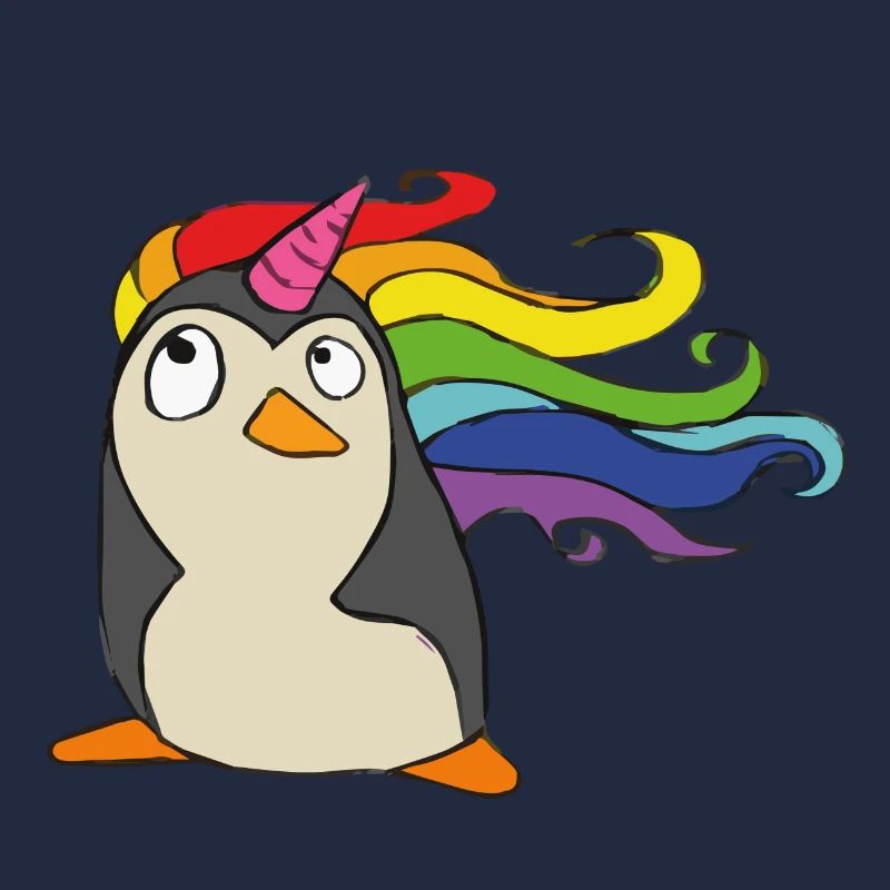Punguin unicorn rainbow