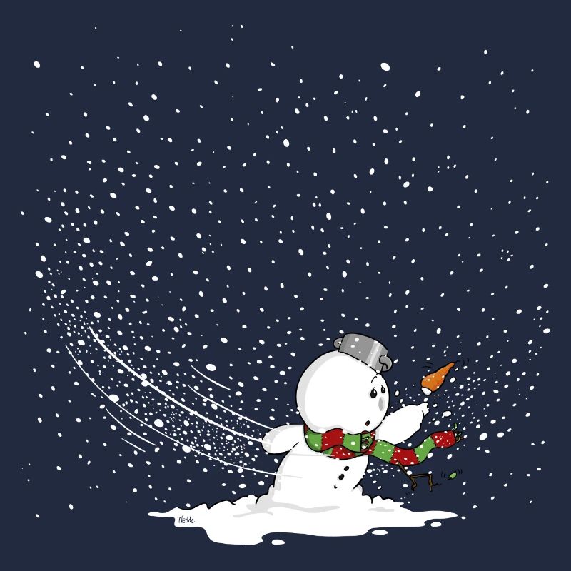 Schneemann im Sturm