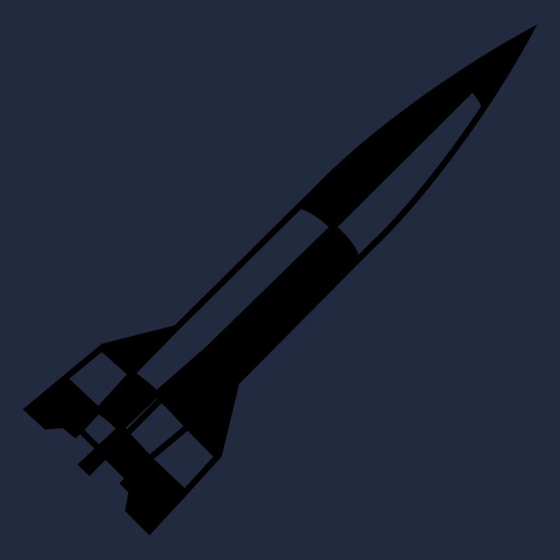 A4 Rakete einfarbig schwarz