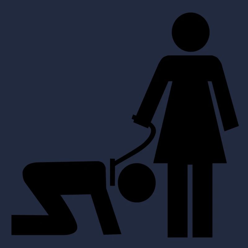 Frau mit Mann an der Leine