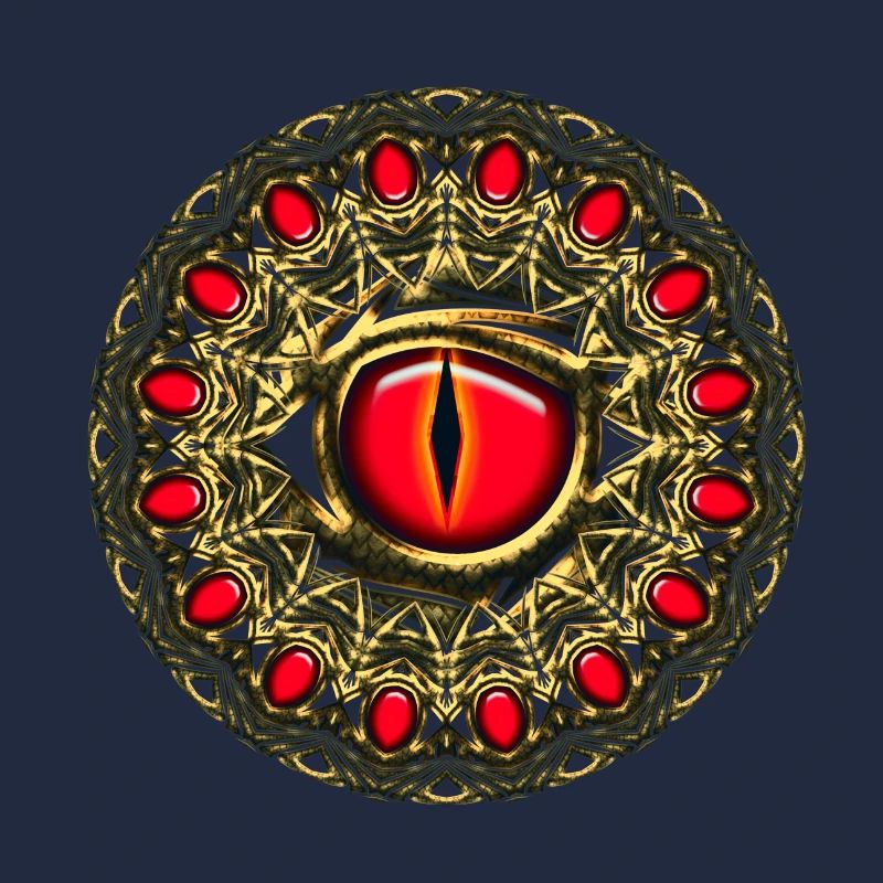 Oeil dragon Symbole magique 4 éléments puissance