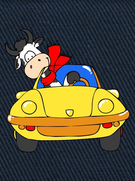 Cow driving car