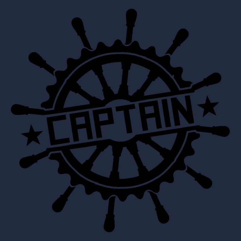 Captain steering wheel stamp logo