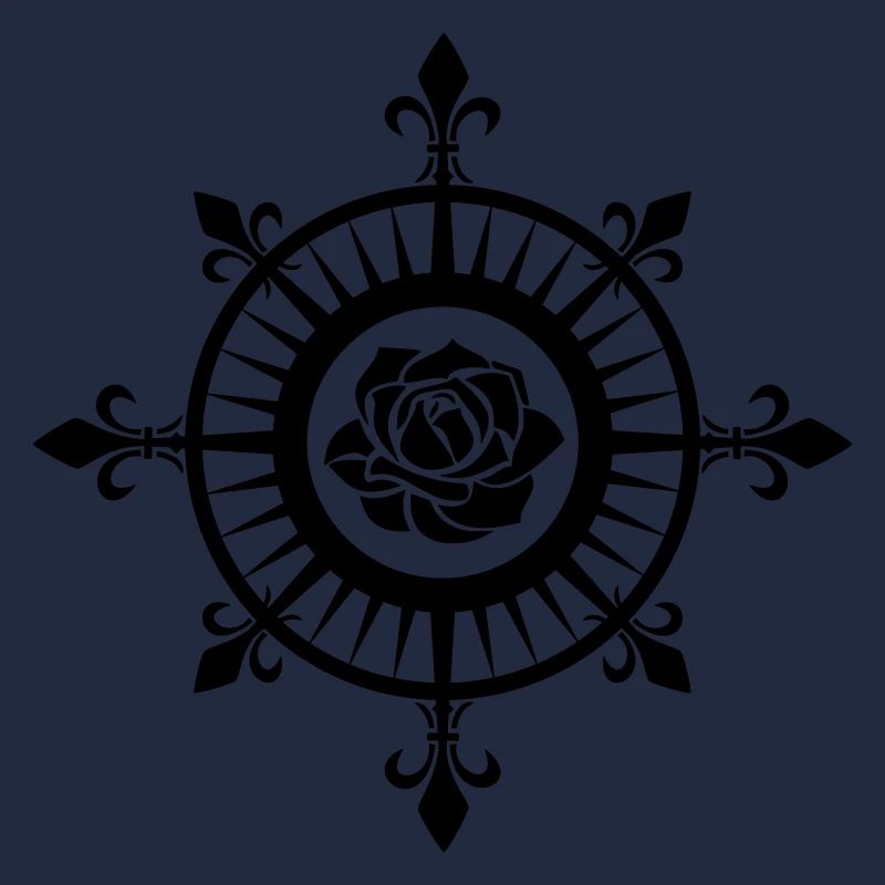 Windrose, Tatto Style, Fleur de Lis, Kompass Rose