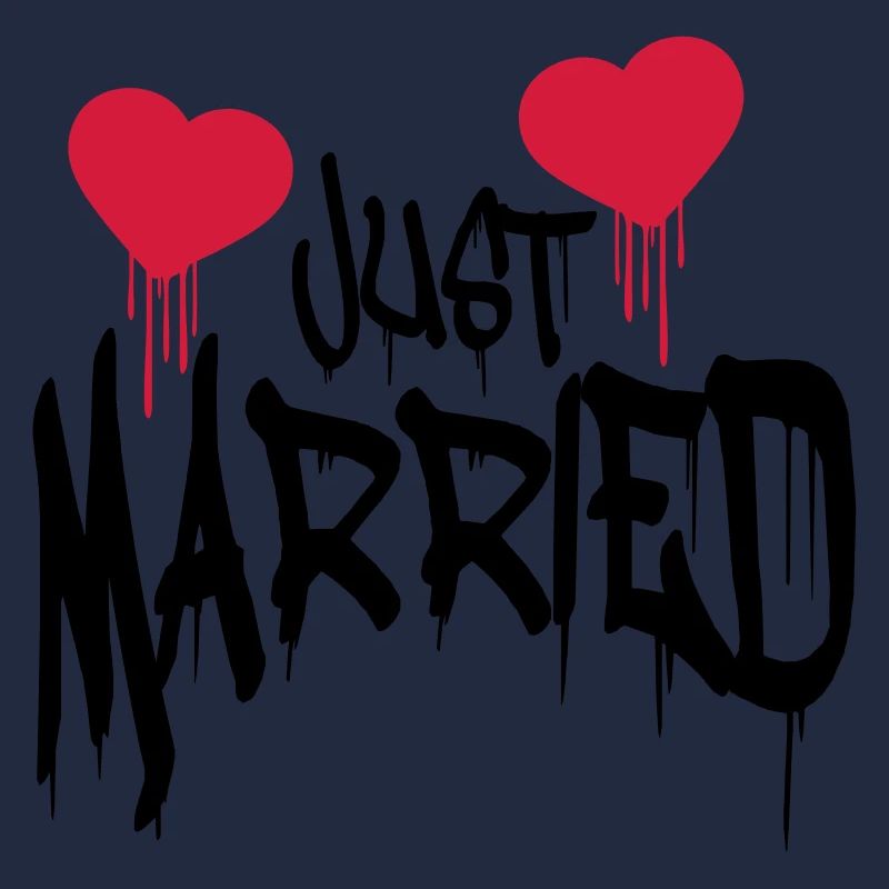 Just married Logo lustig herz blut