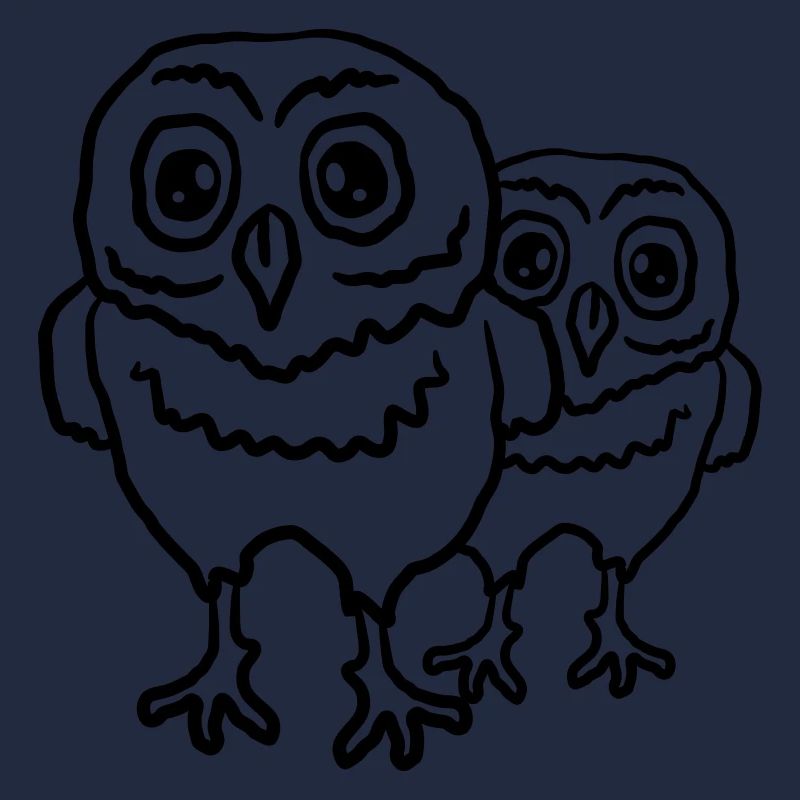 Deux petits hiboux mignons quelques Mamakind