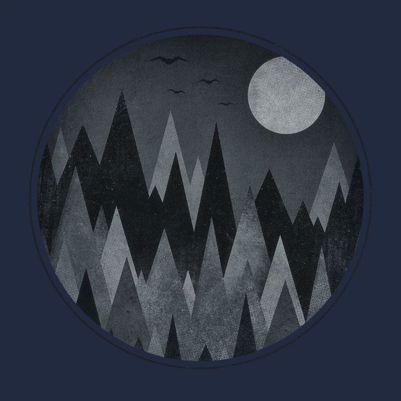 Black & White Triangles Abstract mountains design