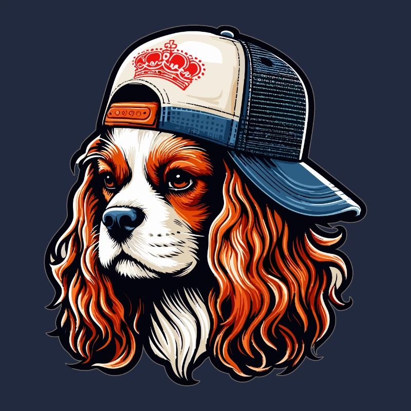 Cavalier King Charles chien avec une casquette
