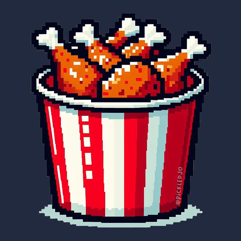 Pixel Art - Eimer mit gebratenem Hühnchen