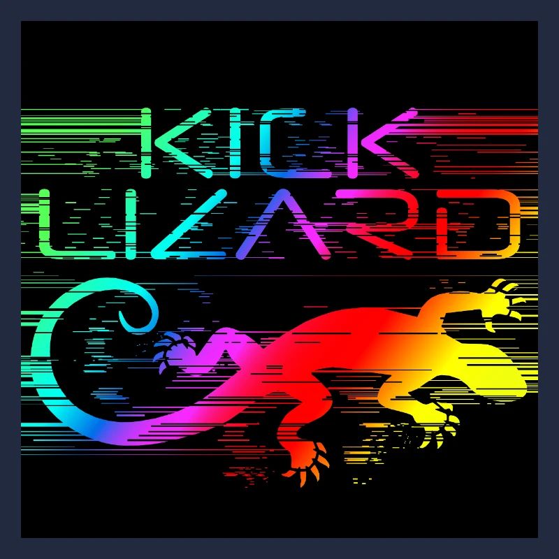 KICK LIZARD LOGO RAINBOW BLACK