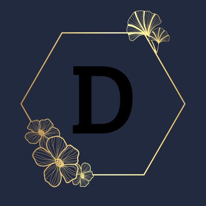 Lettre d cadre Floral doré