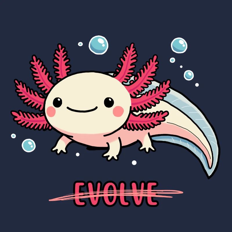 Evolve Axolotl – Motif mignon avec message