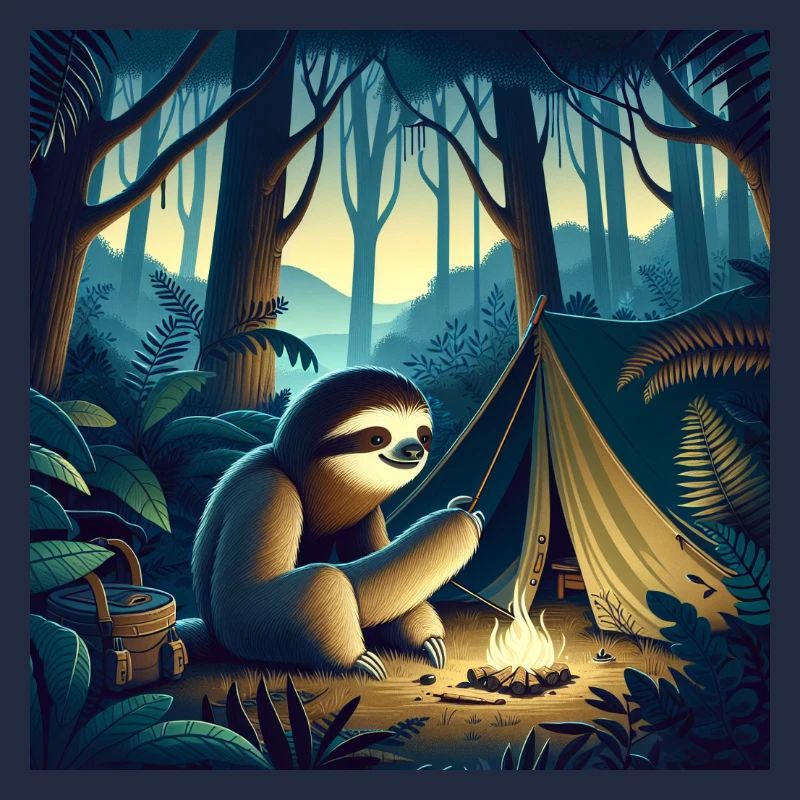 Faultier Wanderer Camping