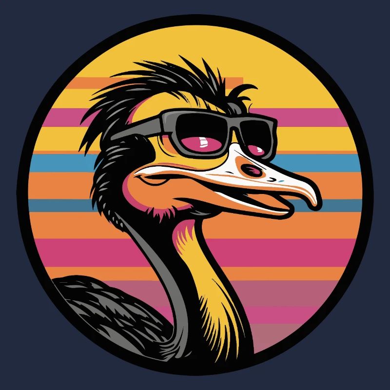 Ostrich Comic Cool Summer
