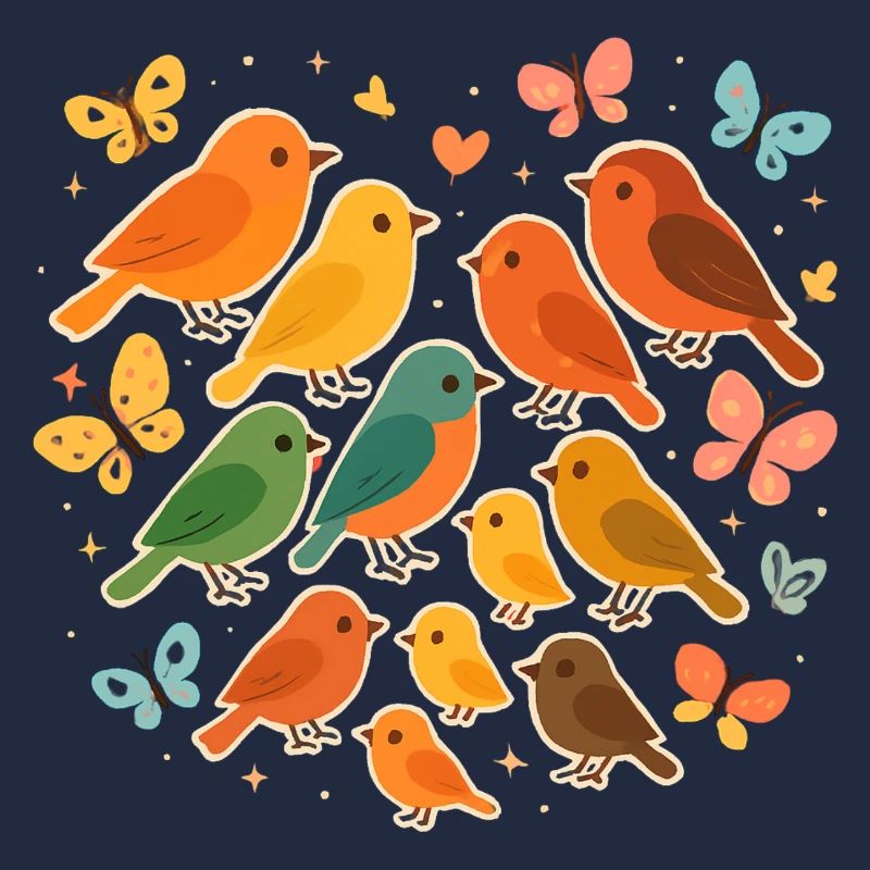 Oiseaux et papillons