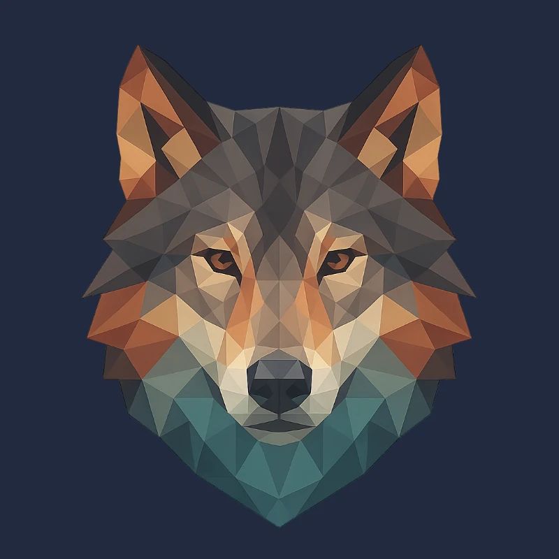 Geometric Wolf Head