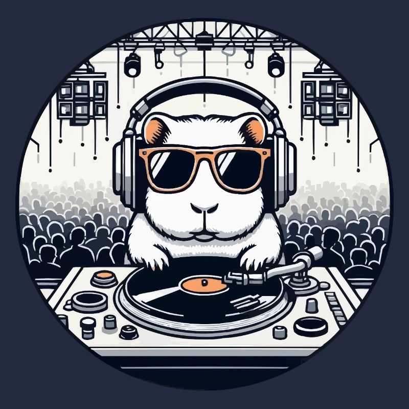 DJ Guinea Pig auf einer Techno-Party 🐹🎧🔥