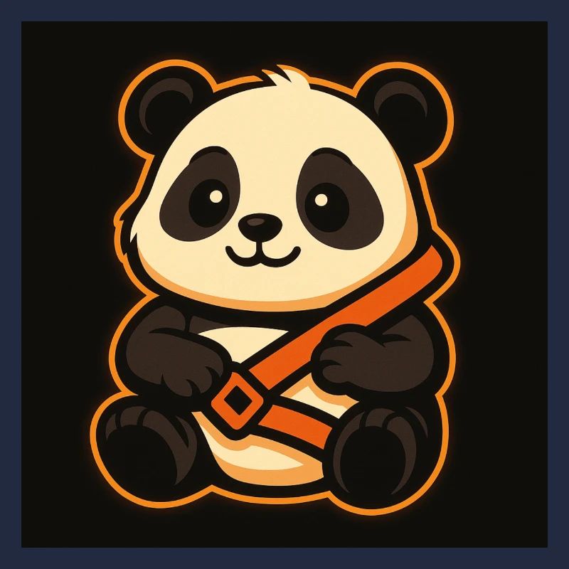 Cooler Panda angeschnallt