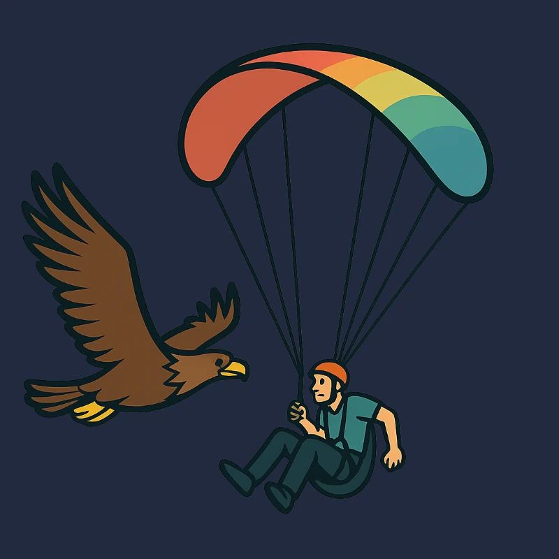 Paragliders and eagles