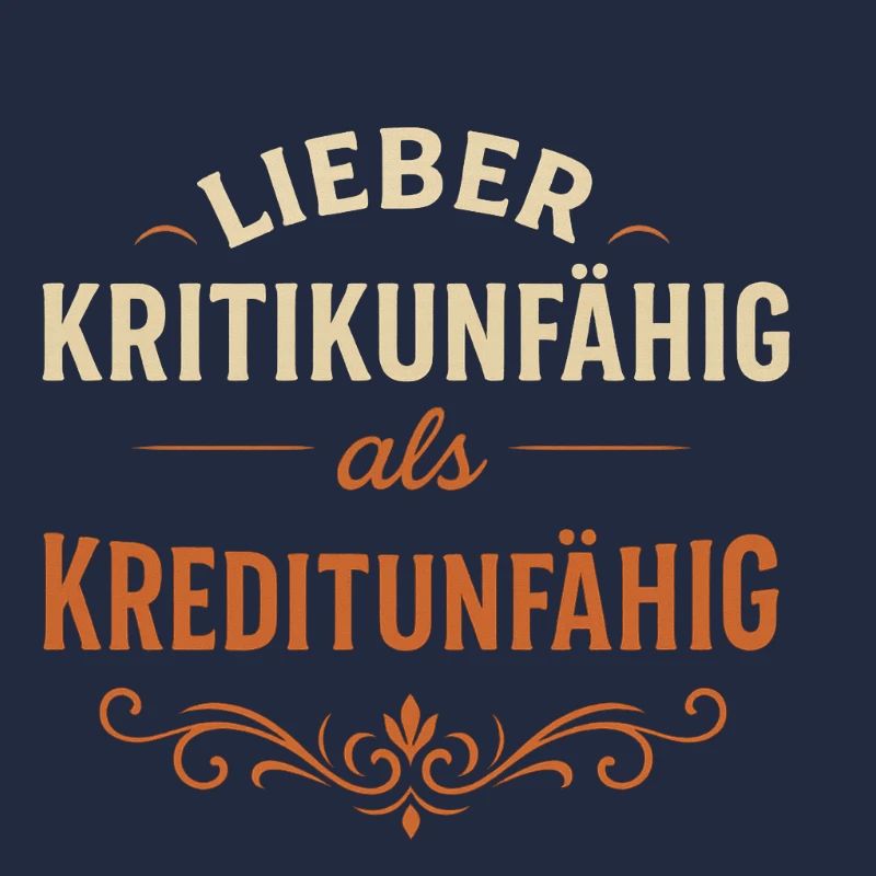 Lieber Kritikunfaehig als Kreditunfaehig