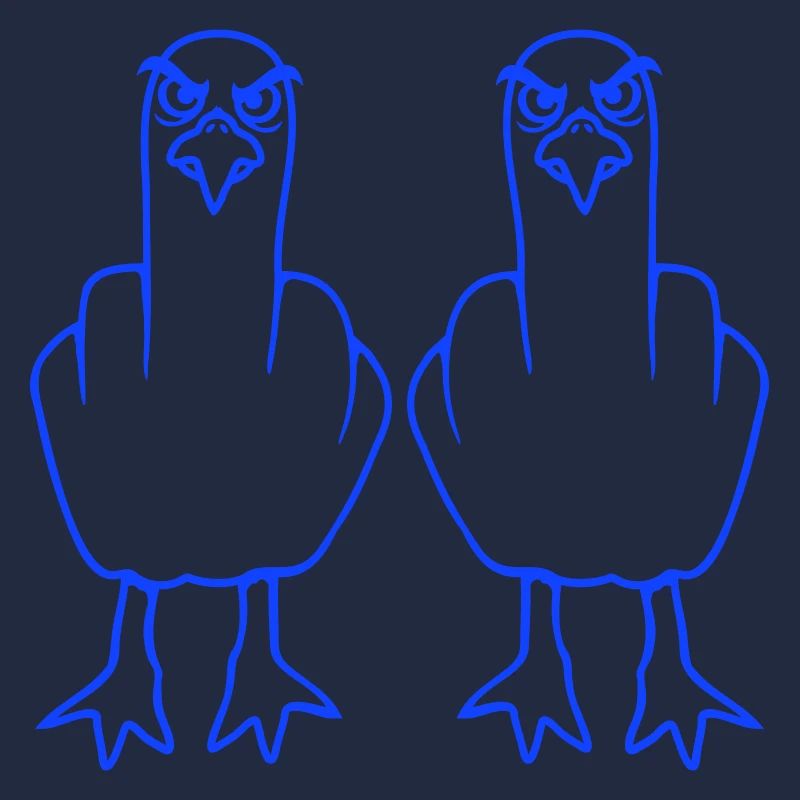 2 Möwen Mittelfinger Beleidigung Stinkefinger Team
