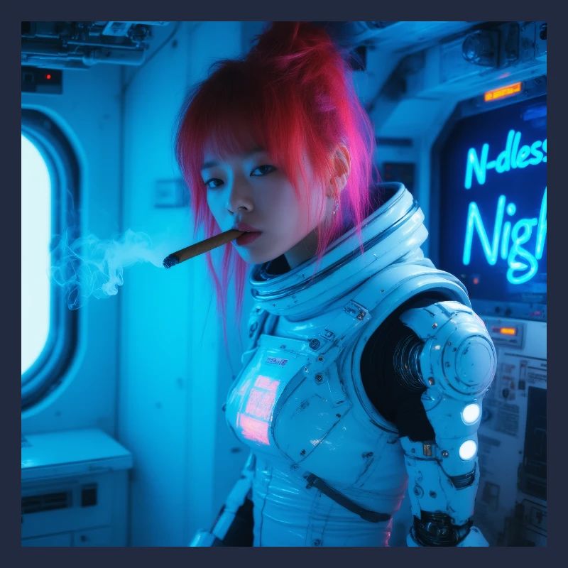 Space Soldier mit einer Zigarre