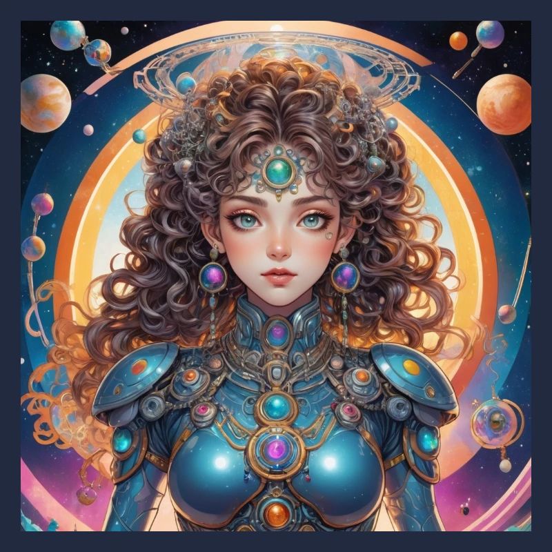 Princesse avec un halo dans l’espace